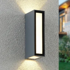 Aplique para exterior Prios Loriava LED en gris oscuro