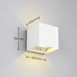 Aplique para exterior recargable LED Talent, blanco, ancho 10 cm, sensor