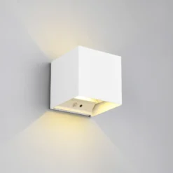 Aplique para exterior recargable LED Talent, blanco, ancho 10 cm, sensor
