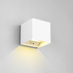 Aplique para exterior recargable LED Talent, blanco, ancho 10 cm, sensor