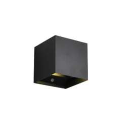Aplique para exterior recargable LED Talent, negro, ancho 10 cm Sensor