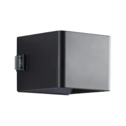 Aplique para exterior recargable LED Iseo, negro, ancho 10 cm, sensor
