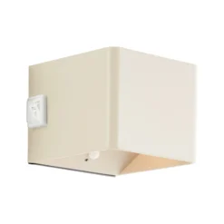 Aplique para exterior recargable LED Iseo, beige, ancho 10 cm, sensor