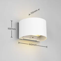 Aplique para exterior recargable LED Talent, blanco, anchura 16 cm, sensor