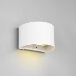 Aplique para exterior recargable LED Talent, blanco, anchura 16 cm, sensor