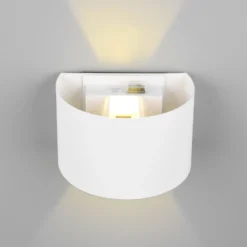 Aplique para exterior recargable LED Talent, blanco, anchura 16 cm, sensor