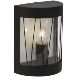Aplique para exterior Reed semiesférico negro