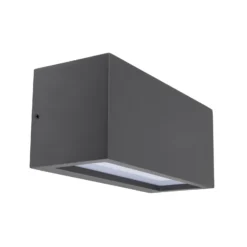Aplique para exterior Rilongo cerrada, arriba/abajo, aluminio, gris oscuro
