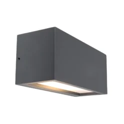 Aplique para exterior Rilongo cerrada, arriba/abajo, aluminio, gris oscuro