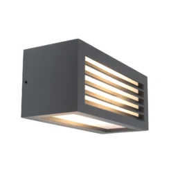 Aplique para exterior Rilongo difuminado, arriba/abajo, aluminio, gris oscuro