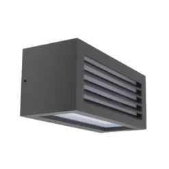 Aplique para exterior Rilongo difuminado, arriba/abajo, aluminio, gris oscuro