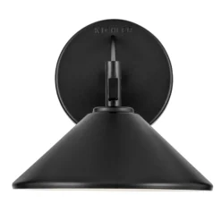 Aplique para exterior Ripley, negro, 20 cm de ancho, metal, IP44