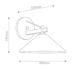 Aplique para exterior Ripley, negro, 20 cm de ancho, metal, IP44