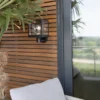 Aplique para exterior SEGULA Moderna, acero inoxidable, cristal, negro, E27