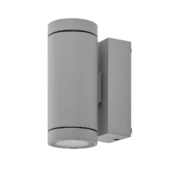 Aplique para exterior ShoreLine Pro Round up/down, gris claro, GU10