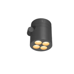 Aplique para exterior SLV LED R-Cube, antracita, aluminio, Ø 10 cm