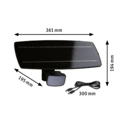 Aplique para exterior solar Paulmann Flotas, color antracita, con sensor, IP65