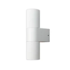Aplique para exterior Temi, blanco, ancho 11 cm, aluminio, arriba/abajo