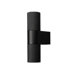 Aplique para exterior Temi, negro, ancho 11 cm, aluminio, arriba/abajo