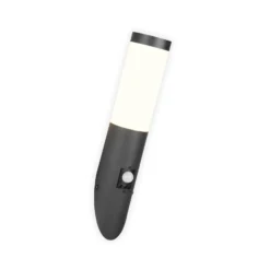 Aplique para exterior Trioto, negro mate, 39 cm de acero inoxidable, sensor