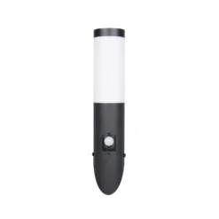 Aplique para exterior Trioto, negro mate, 39 cm de acero inoxidable, sensor
