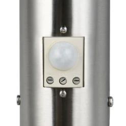 Aplique para exterior Trioto, color níquel, acero inoxidable de 39 cm, sensor