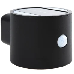 Aplique solar LED Lindby Amren, negro, ABS, sensor
