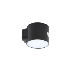 Aplique solar LED Lindby Amren, negro, ABS, sensor