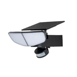 Aplique solar LED Lindby Naelin, negro, sensor, IP44