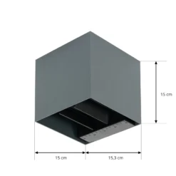 Aplique solar Prios LED Lius, altura 15 cm, detector de movimiento