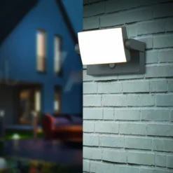 Apliqué LED con sensor para pared exterior KANSAS antracita Ancho 20 cm IP54
