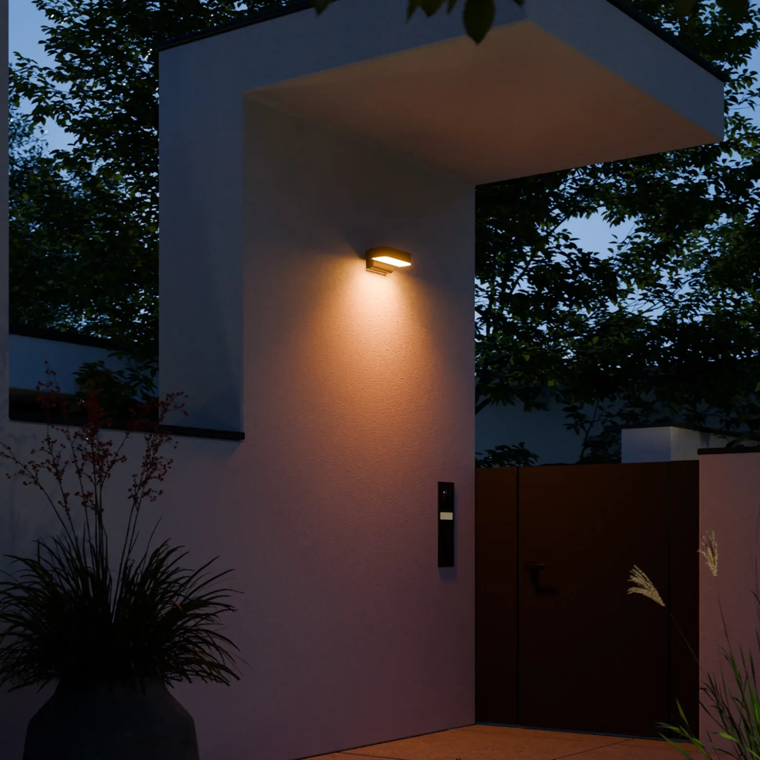 Apliqué LED para exterior STEINEL L 800 SC, antracita IP44