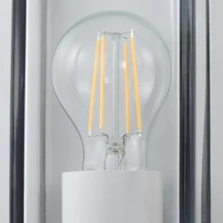 Arcchio Aplique de exterior Ismera, blanco, IP65, cristal, E27