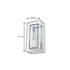 Arcchio Aplique de exterior Ismera, blanco, IP65, cristal, E27