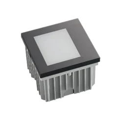 Arcchio Aplique LED empotrable Zamo, negro, 11 cm, IP65