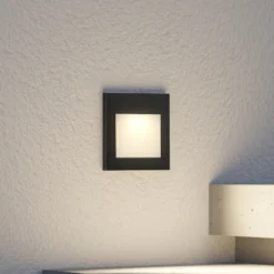 Arcchio Aplique LED empotrable Zamo, negro, 11 cm, IP65