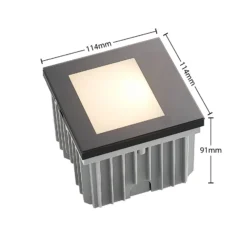 Arcchio Aplique LED empotrable Zamo, negro, 11 cm, IP65