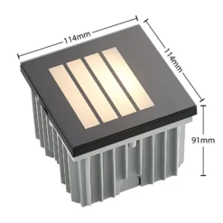 Arcchio Aplique LED empotrable Zamo, lamas, negro, IP65