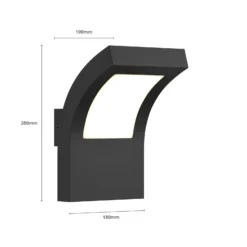 Arcchio aplique LED para exterior Advik, IP65, antracita, metal