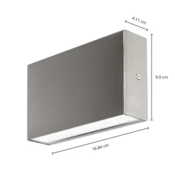 Arcchio Aplique LED para exterior Karline, 530 lm, acero inoxidable, IP65