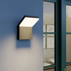 Arcchio Aplique LED para exterior Yolena, antracita, aluminio, 21cm