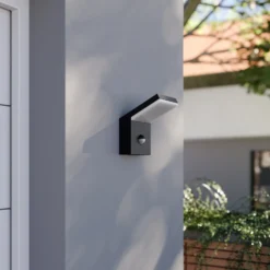 Arcchio Aplique LED para exterior Yolena, sensor, antracita, aluminio