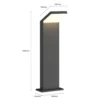 Arcchio, bolardo luminoso LED Yolena, 60 cm, antracita, aluminio