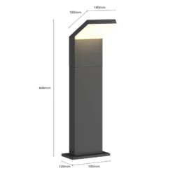 Arcchio, bolardo luminoso LED Yolena, 60 cm, antracita, aluminio