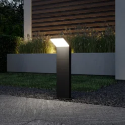 Arcchio, bolardo luminoso LED Yolena, 60 cm, antracita, aluminio