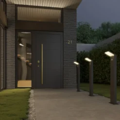 Arcchio, bolardo luminoso LED Yolena, sensor, 100 cm, antracita