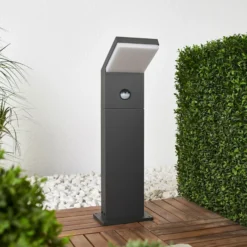 Arcchio, bolardo luminoso LED Yolena, sensor, 60 cm, antracita
