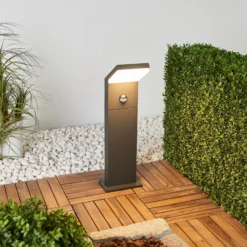 Arcchio, bolardo luminoso LED Yolena, sensor, 60 cm, antracita