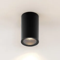 Arcchio downlight Olivir, negro, metal, Ø 6cm, GU10, IP44