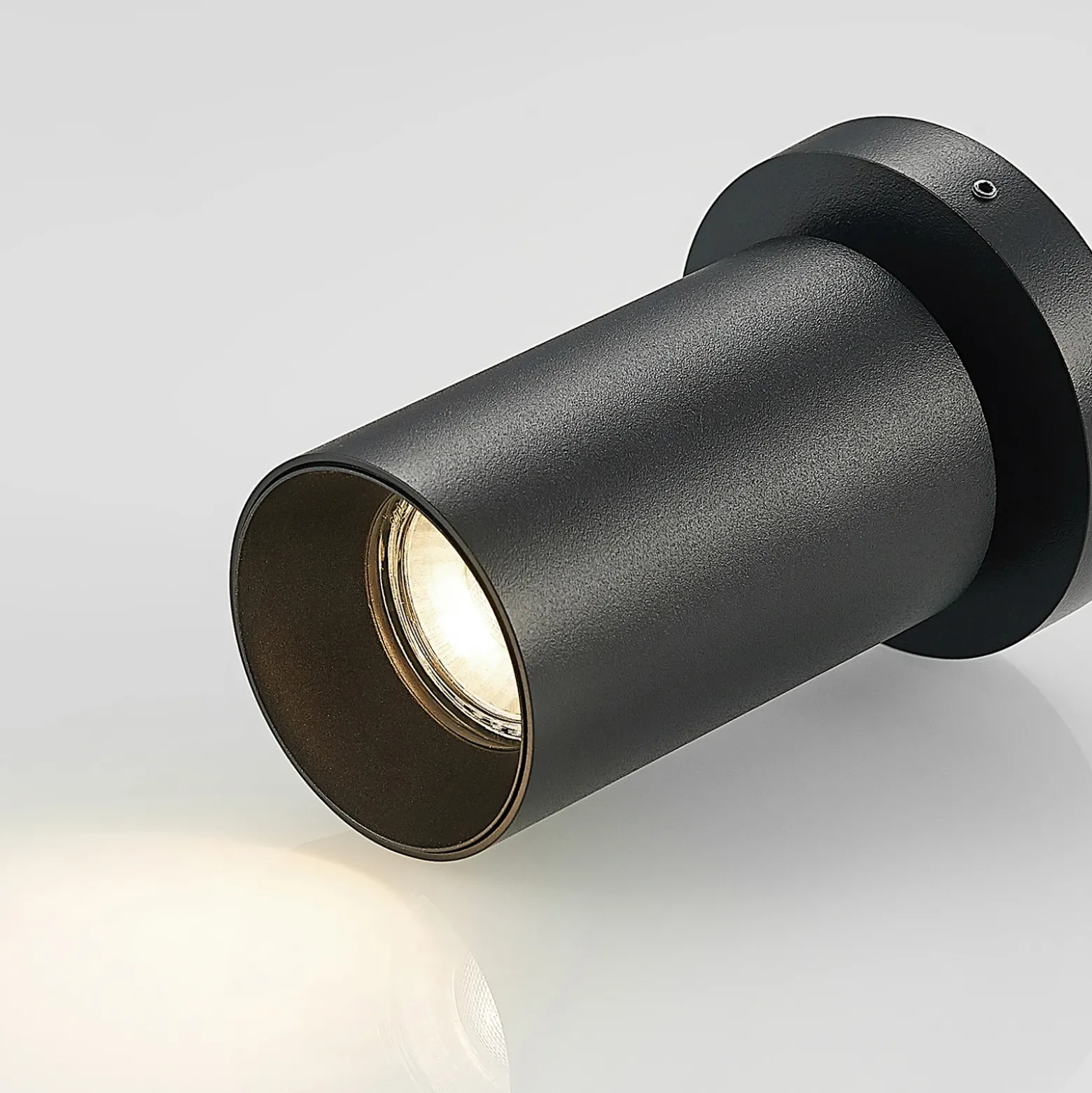 Arcchio Foco Brinja, negro, redondo, 12 cm de alto, Ø 6 cm
